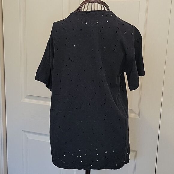 ZUTTER Black Dream On Dreamer T-Shirt with Holes Size Small - Picture 7 of 7